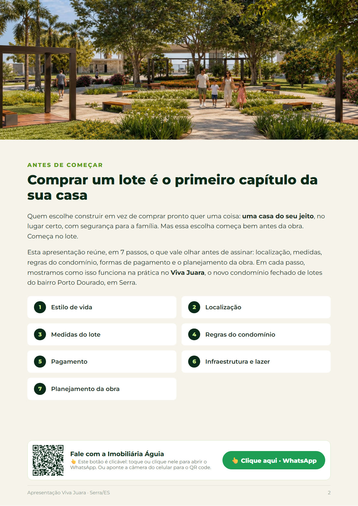 Página 2. Antes de começar: comprar um lote é o primeiro capítulo da sua casa